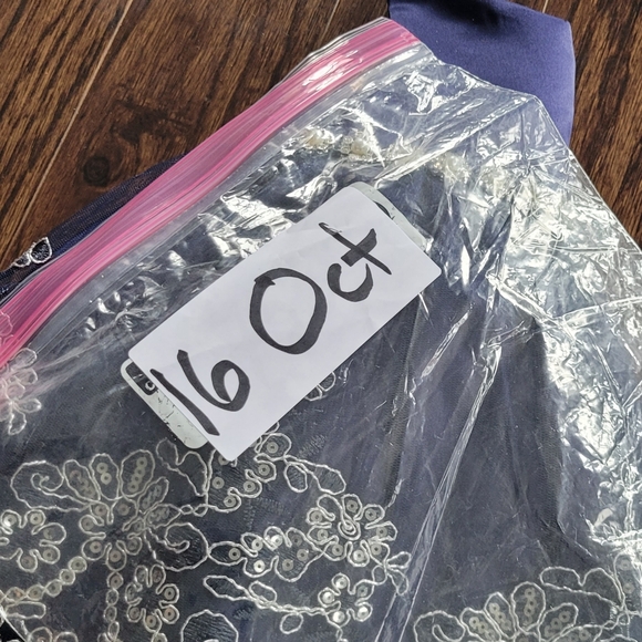 American Princess Royal Blue Layed Diaper Cover Dress White Embroidered Details - Picture 15 of 15